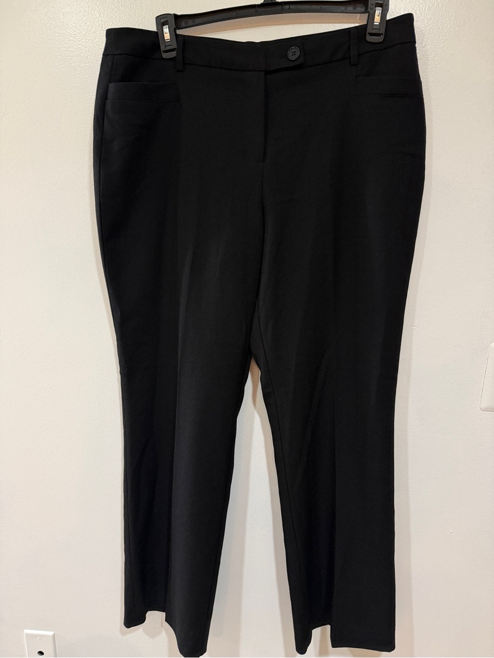 Cleo Curvy Fit Dress Pants Size 16 Black Straight Leg Trouser Slacks Career Work